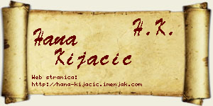 Hana Kijačić vizit kartica